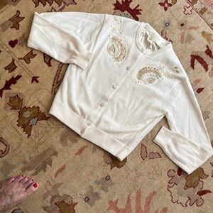 Doen Heirloom Cashmere beaded cardigan
